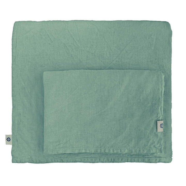 Linen &amp; Cotton Weicher Griff Bettwäsche Set Alicia - 100% Leinen Gewaschen, Mint Grün (140 x 200 cm)
