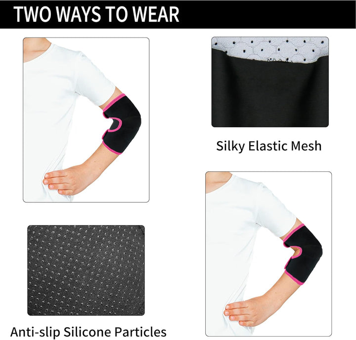 ONTYZZ Kinder Ellenbogenschützer Unterstützung Einstellbar Weiche Kinder Ellenbogenbandage Protector