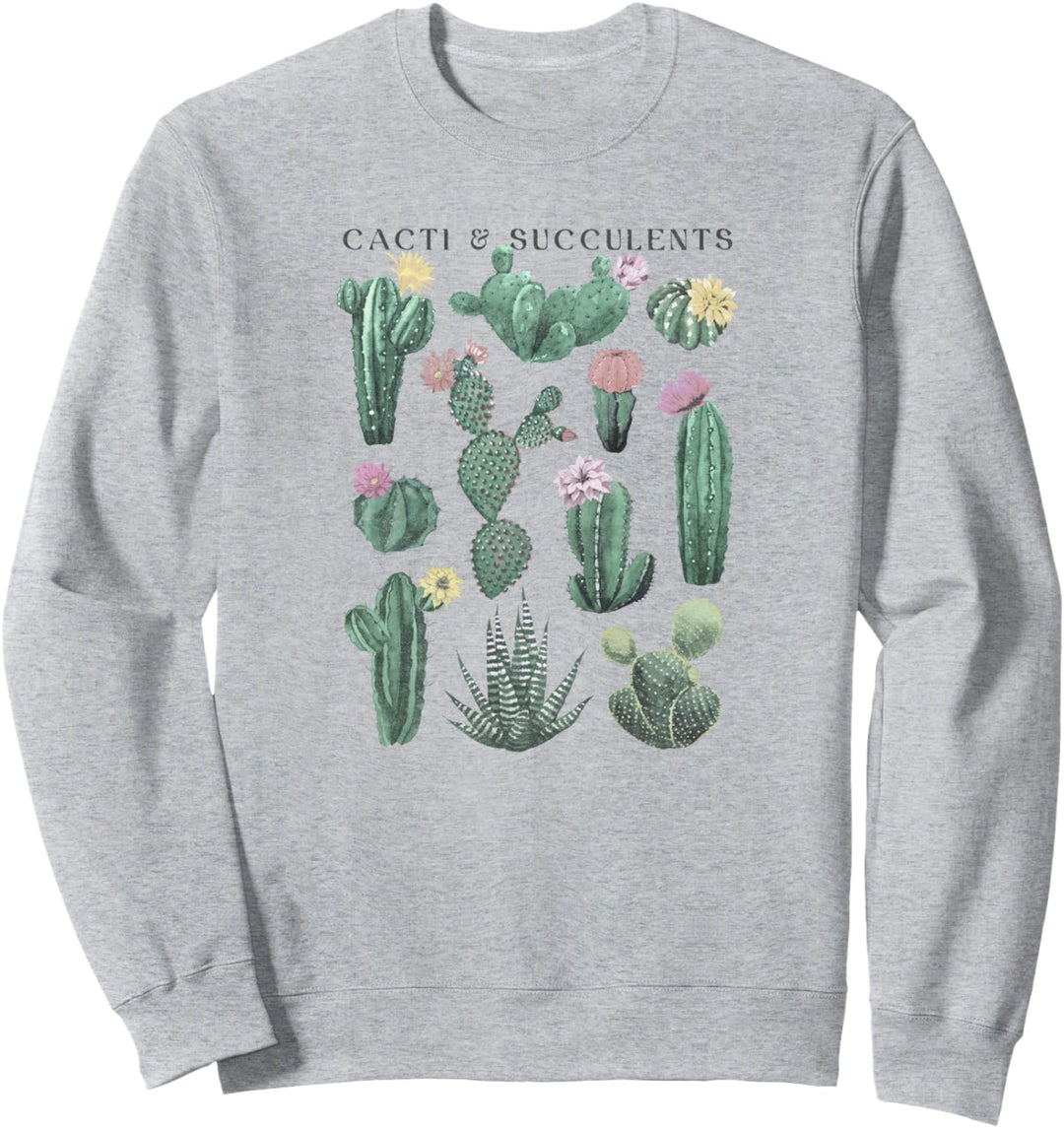 Trendy Botanical Cacti Sweatshirt