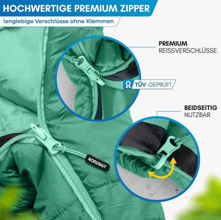 NORDMUT® Schlafsack Kinder mitwachsend für zuverlässigen Kälteschutz – Kinderschlafsack aus schadsto