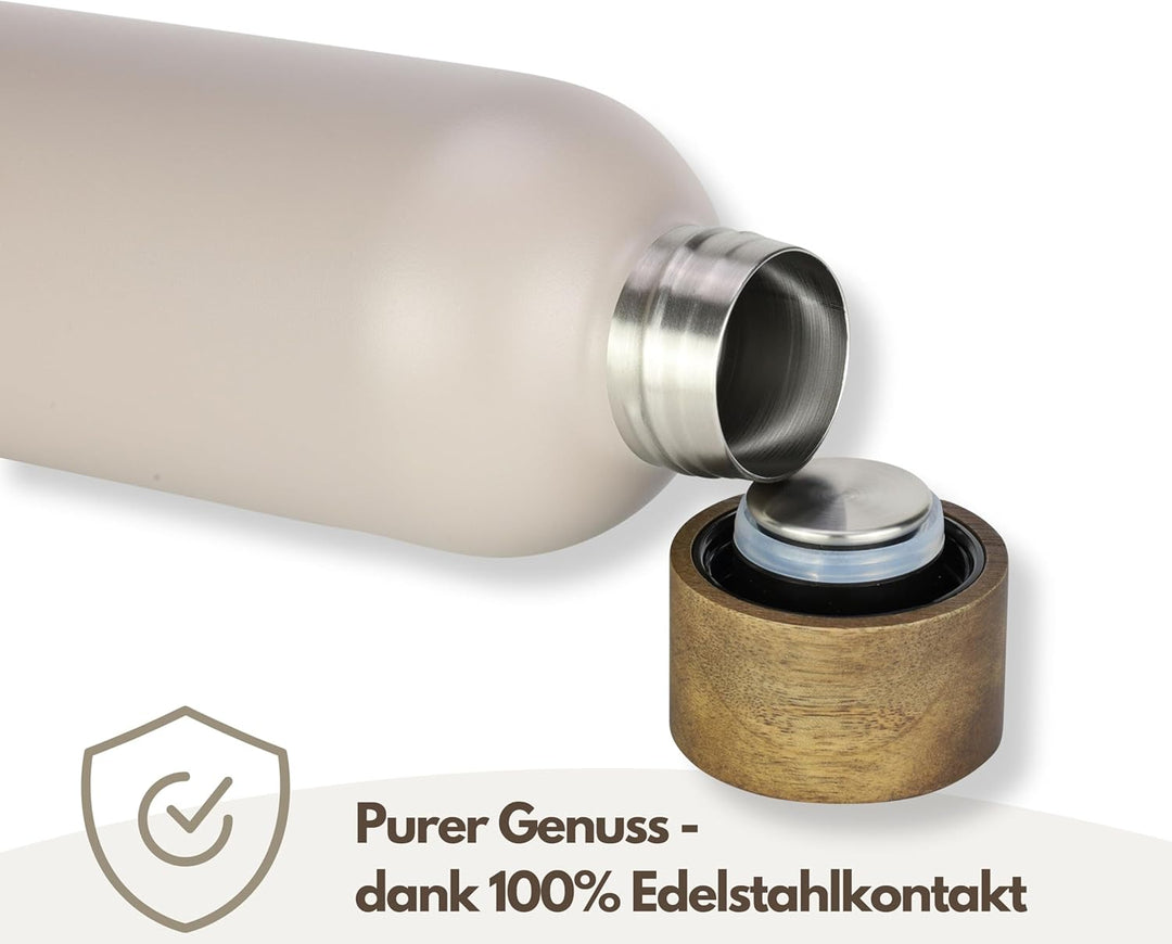 Milu Thermosflasche 1L Isolierte Edelstahl Thermo Trinkflasche Thermoskanne Auslaufsichere Isolierfl