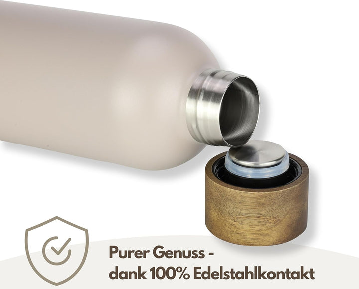 Milu Thermosflasche 1L Isolierte Edelstahl Thermo Trinkflasche Thermoskanne Auslaufsichere Isolierfl
