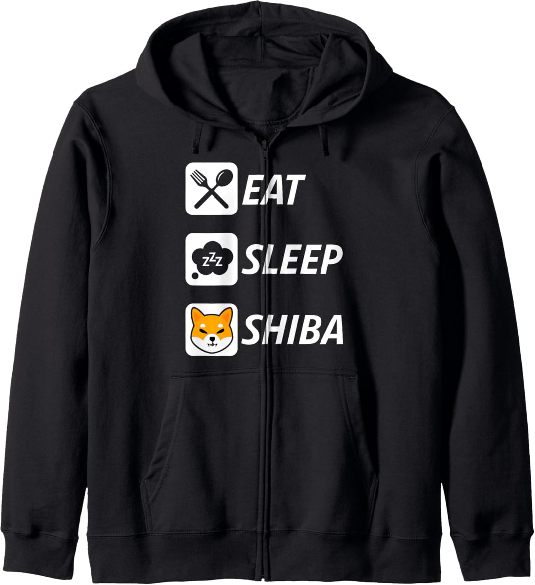 Essen Sie Schlaf Shiba-Blockchain HODL Krypto Shiba Inu Kapuzenjacke
