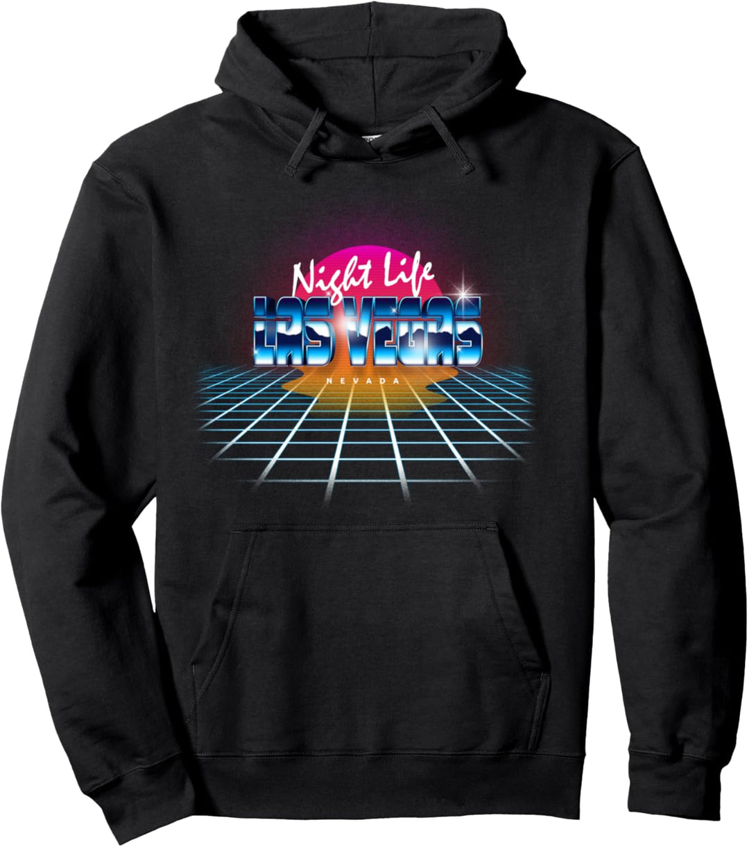 Las Vegas Nevada Retrowave Outrun Reise Urlaub Urlaub Pullover Hoodie