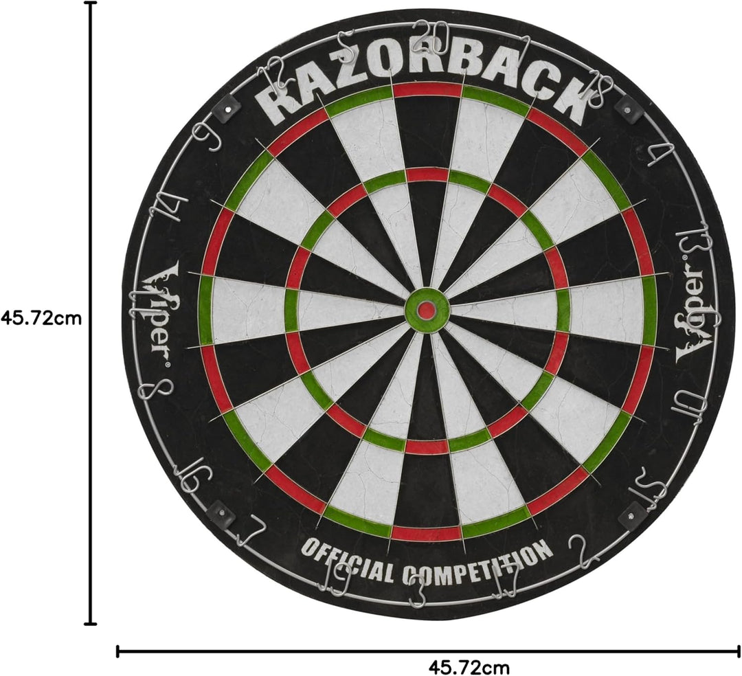 Viper Razorback Spitze aus Sisal/Bristle Dartscheibe mit frei von Klammern sind Spider