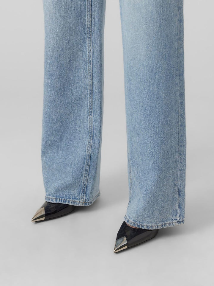 Vero Moda Female Weit geschnitten VMTESSA Hohe Taille Weiter Beinschnitt Jeans 25W / 30L Light Blue