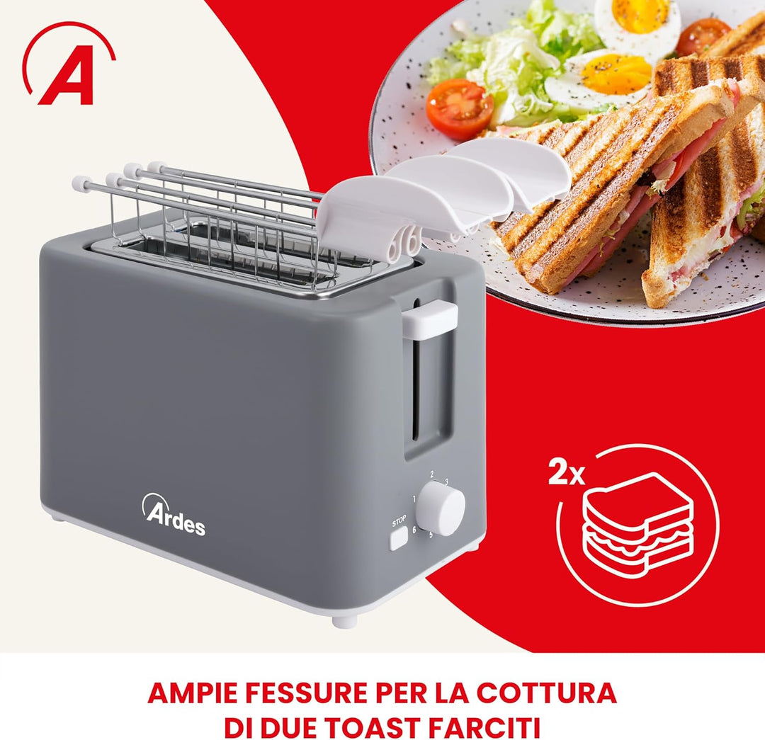 ARDES - ARTOAST05 Tostadora TOSTO CUBE con pinzas para tostadas rellenas - Temporizador para 6 tosta