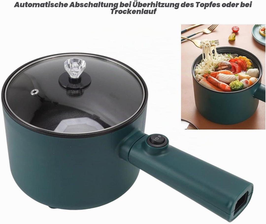 BAOFUYA Hotpot Elektrotopf, Hot Pots 1,8 L, Elektrischer Nudeltopf, Elektrischer Hot Pot, Kochtopf m