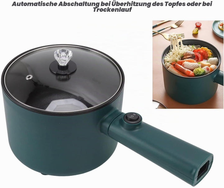 BAOFUYA Hotpot Elektrotopf, Hot Pots 1,8 L, Elektrischer Nudeltopf, Elektrischer Hot Pot, Kochtopf m