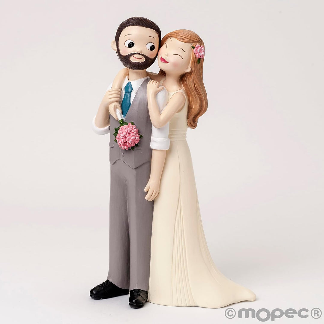 Mopec Figur Pastell Pop & Fun Braut Weste und Bart, 21 cm, Weiss, Einheitsgrösse Pop & Fun Kuchenfig