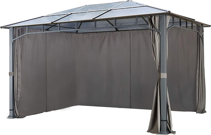 TOOLPORT 4 Seitenteile für Gartenpavillon Sunset Deluxe 3x4 m - Polyester ca. 180 g/m² - mit Reissve