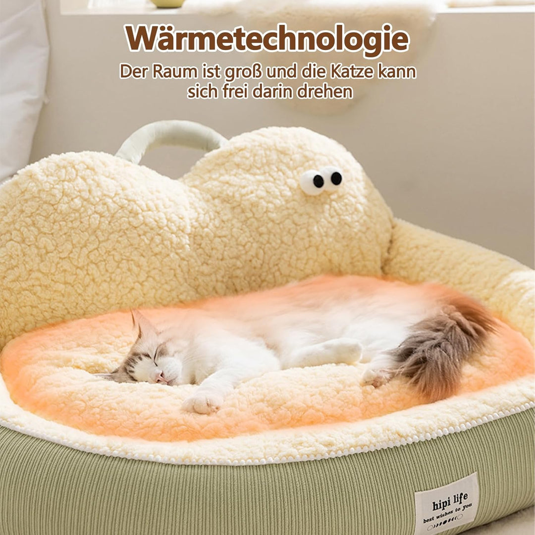 Galatée Katzenbett, Rundes Donut-Katzenbett Für Hauskatzen, Waschbares Luxus-Hundebett, Flauschiges
