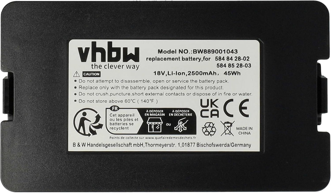 vhbw Akku kompatibel mit Husqvarna Automower 315 (2020), Mark II (2022) Rasenroboter (2500mAh 18V Li