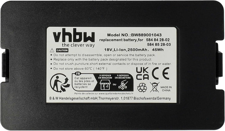 vhbw Akku kompatibel mit Husqvarna Automower 315 (2020), Mark II (2022) Rasenroboter (2500mAh 18V Li