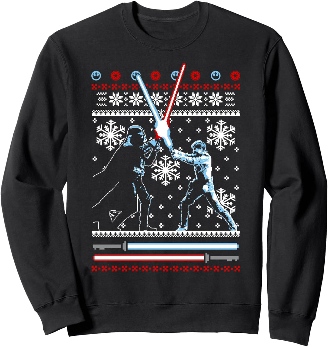 Star Wars Luke & Vader Lightsaber Battle Holiday Pattern Sweatshirt