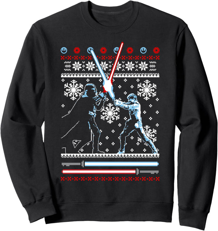 Star Wars Luke & Vader Lightsaber Battle Holiday Pattern Sweatshirt
