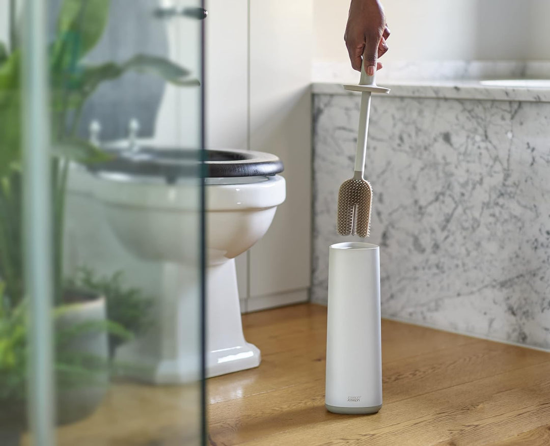 Joseph Joseph Flex 360- Erweiterte Toilettenbürste und Aufbewahrungshalter Set mit Anti-Tropf, Anti-