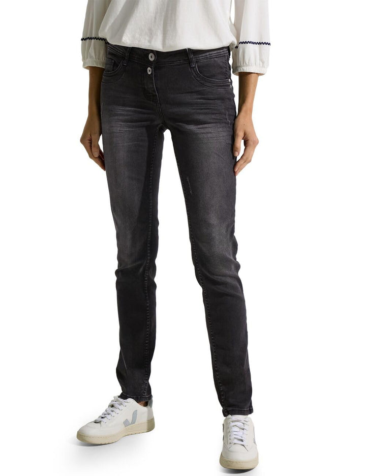 Cecil Damen Loose Fit Denim 28W / 32L Authentic Black Wash, 28W / 32L Authentic Black Wash