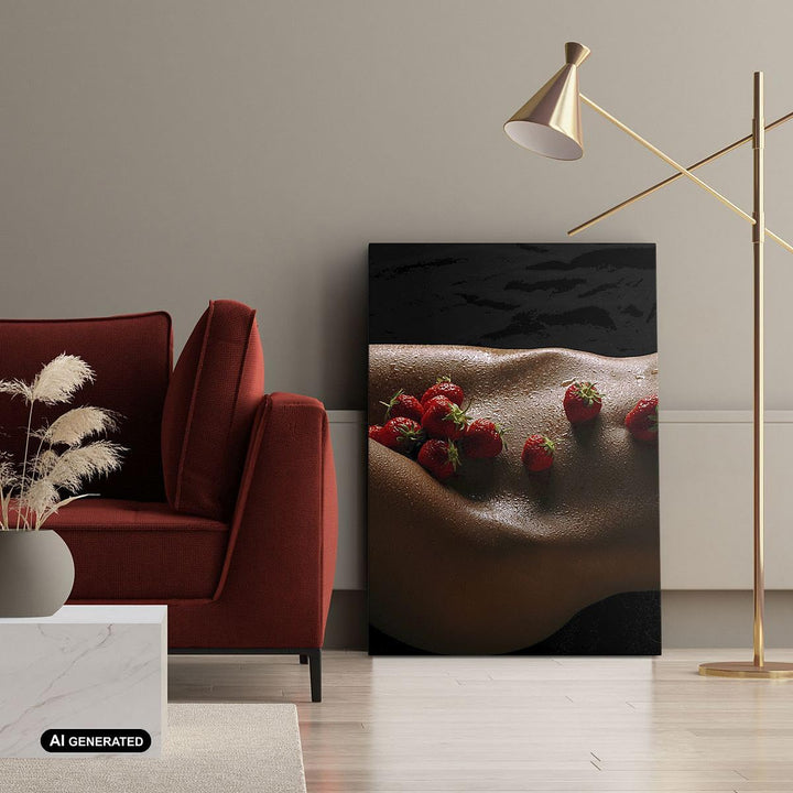 Bilder auf Leinwand Frau Wasser Tröpfchen Tau Leinwandbild mit Rahmen 45x80cm Wandbilder Dekoration