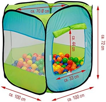 LittleTom Bällebad Kinderzelt für Drinnen & Draussen - 100x100x72 Bällebad Baby Spielecke Wohnzimmer
