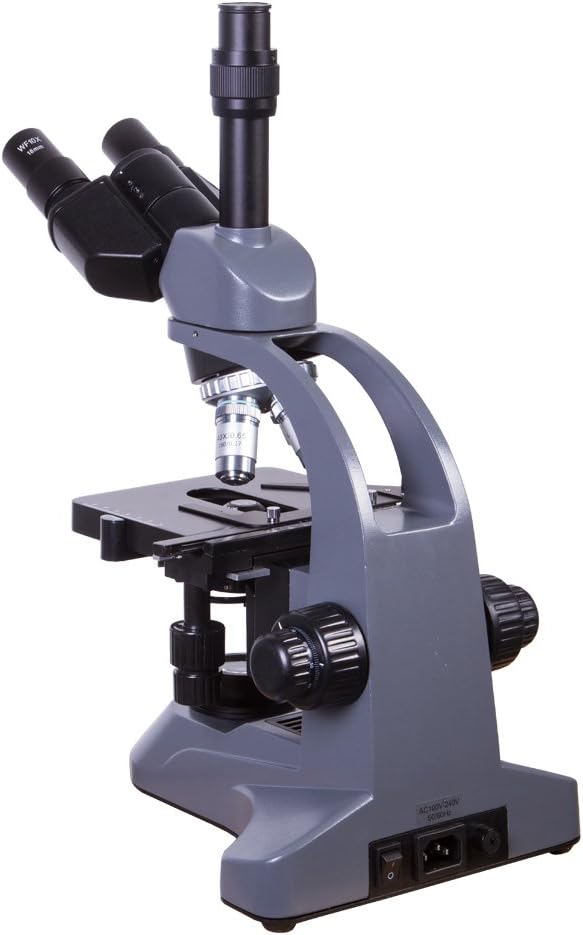 Levenhuk 740T Trinokulares Studentenmikroskop mit Immersionsöl und Filtern (Blau, Gelb, Grün) im Set