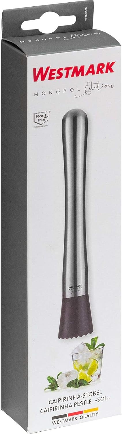 Westmark Caipirinha-Stössel, Monopol Edition, Länge: 21 cm, Rostfreier Edelstahl/Kunststoff, Sol, Si