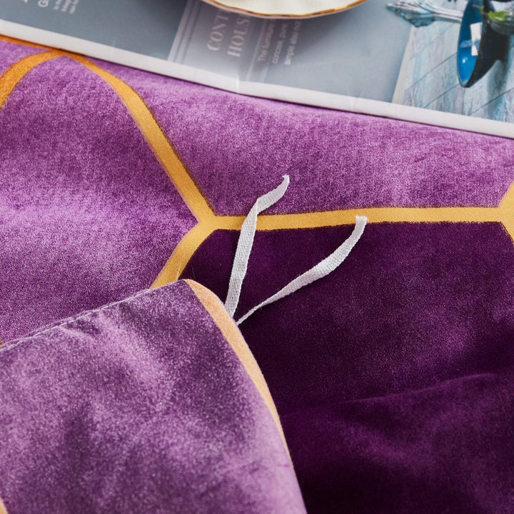 Luofanfei Bettwäsche Set 155x 220cm 3 Teilig Gestreift Lila Violett Bettbezug Set Zweiteilig Mit Rei
