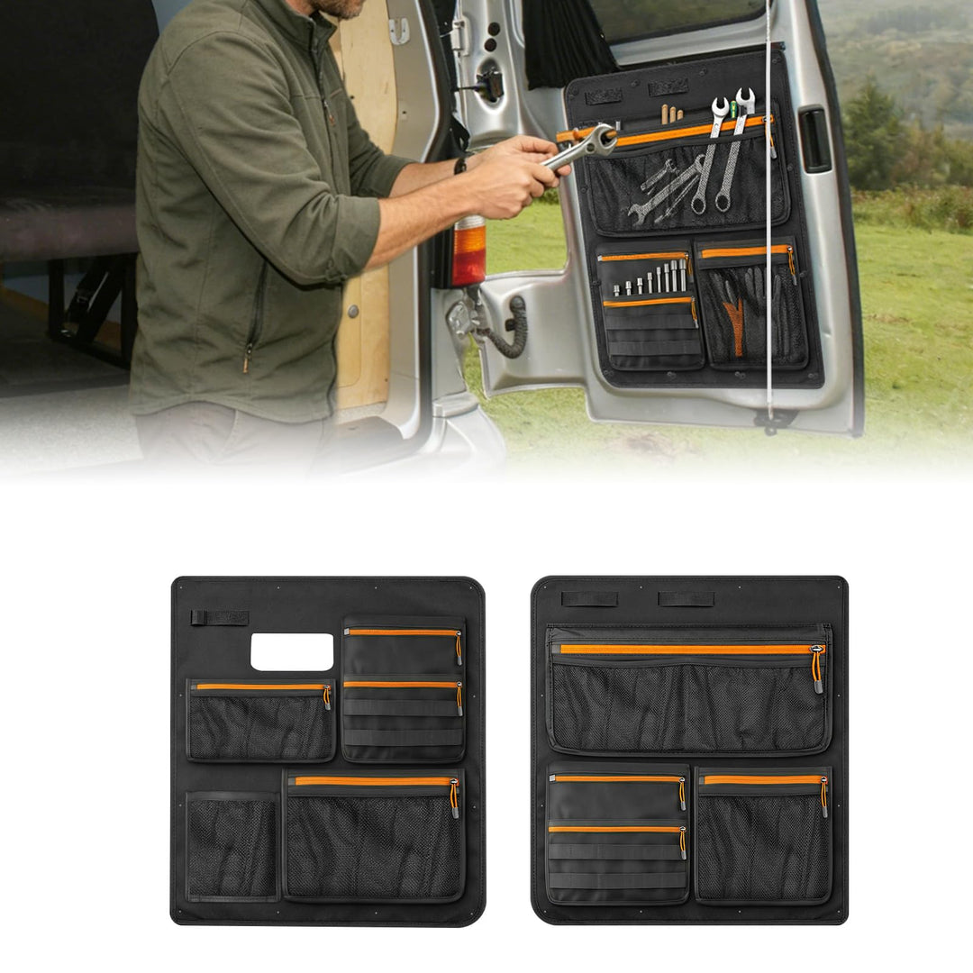 Scheunentür Lagerorganisator kompatibel mit VW T5 T6, 1 Paar Stauraumsparer Scheunentür Organizer Va