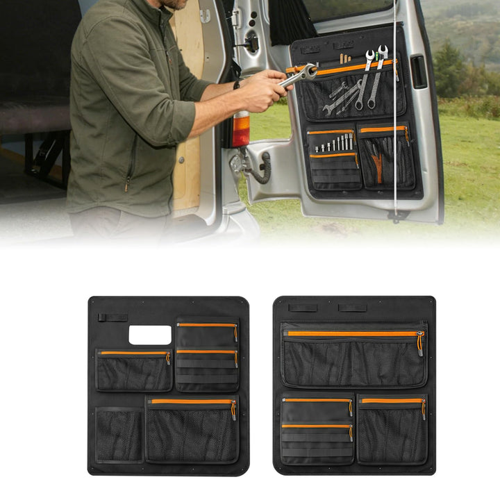 Scheunentür Lagerorganisator kompatibel mit VW T5 T6, 1 Paar Stauraumsparer Scheunentür Organizer Va