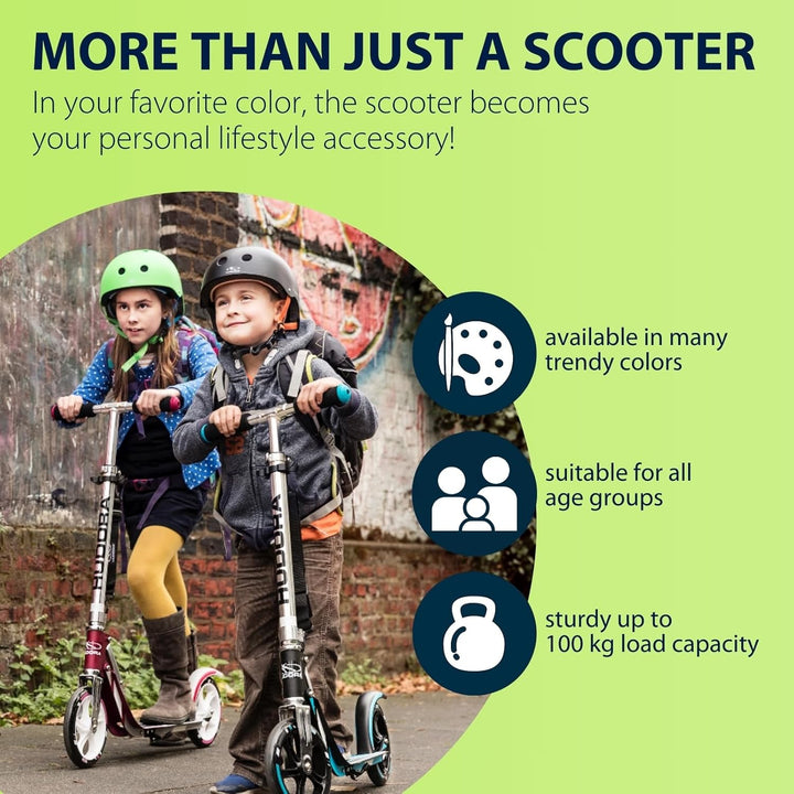 HUDORA BigWheel 205 Scooter - Tretroller für Kinder und Erwachsene - Roller ab 6 Jahre - Cityroller