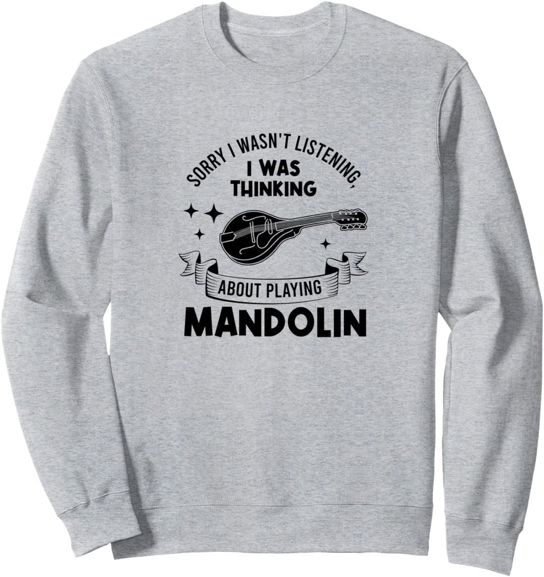 Nachdenken über Mandoline spielen Musik Musikerin Sweatshirt