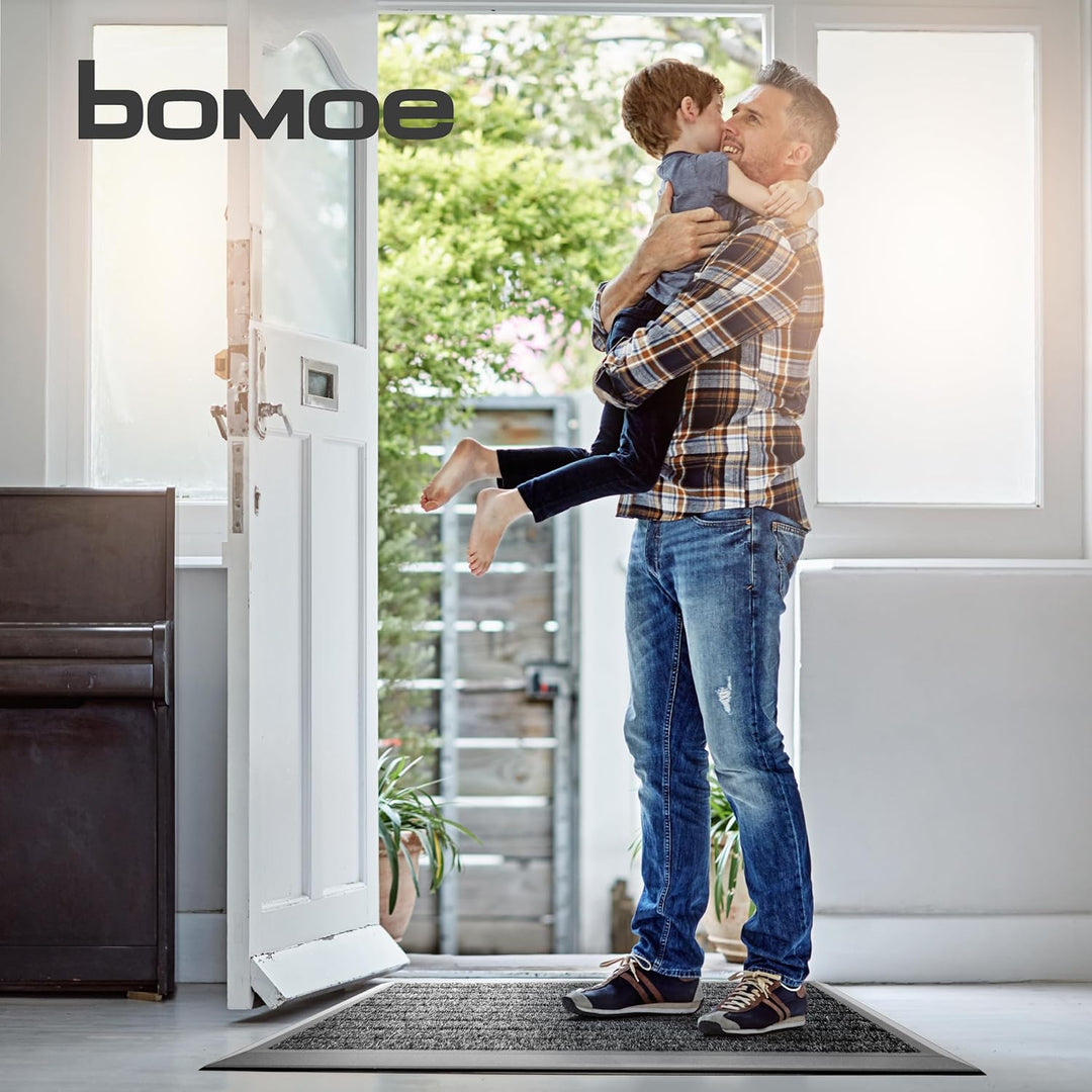 bomoe Fussmatte Aussen rutschfest Rostfrei Fussabtreter Aussenbereich | 50x80cm Blau Grau Outdoor-Fu