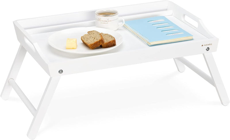 Navaris Bambus Serviertisch klappbar - Knietisch Esstablett Laptoptisch - Klapptisch für Frühstück i