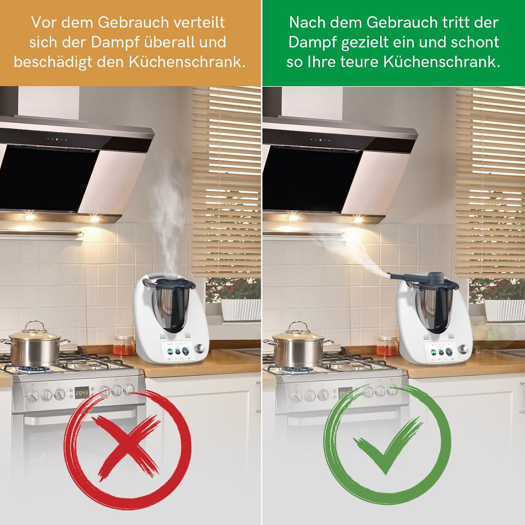 Dampfumleiter für Thermomix TM5 TM6 TM31 TM21, Dampfableiter für Küchen Hängeschränke Schutz, Dampf