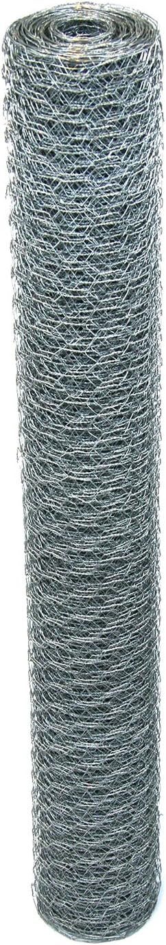 Garmix Sechseckgeflecht Kaninchendraht Verzinkt 25mm (150cm, 50m), 150cm, 50m