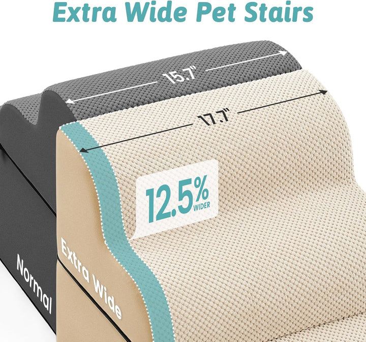 Breiter Hundetreppe für Kleine Hunde 50 cm, Hunderampe für Sofa, Hundetreppe Bett,Katzentreppe für A