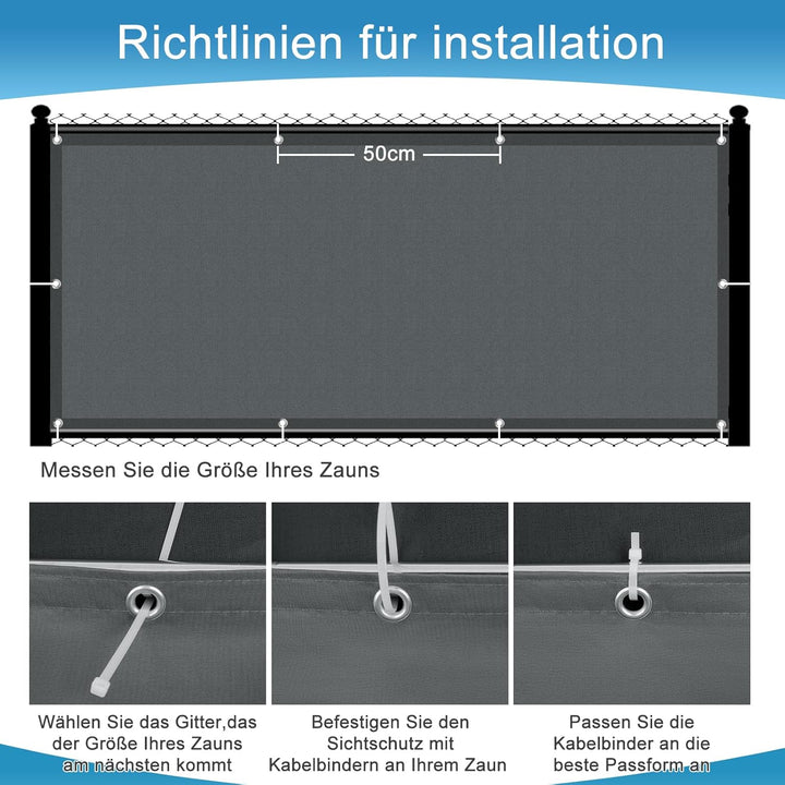 SUNNY GUARD Balkon Sichtschutz Wetterfest 70x300cm Balkonverkleidung Balkonabdeckung Balkonumspannun