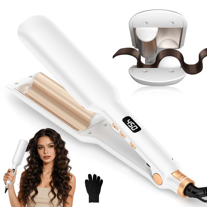 UKLISS Welleneisen für Haare Beach Waves Lockenstab geeignet für Anfänger, Ionen Welleneisen für Kur