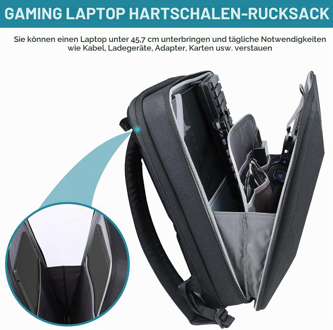 Smatree Laptop Hartschalen Rucksack für Männer, Kompatibilität mit 17,3 Zoll MSI GF76/Acer Nitro 5/A
