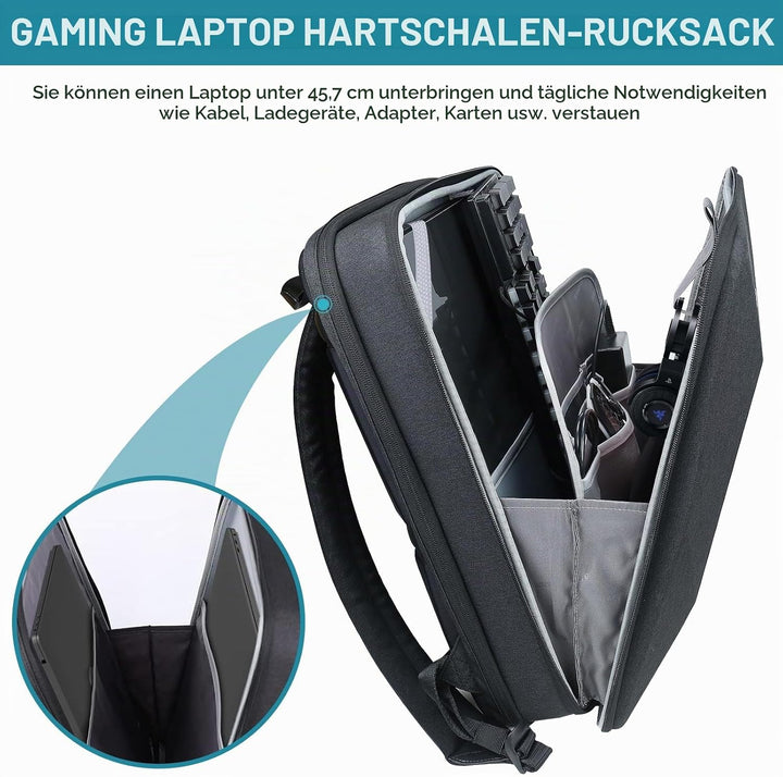 Smatree Laptop Hartschalen Rucksack für Männer, Kompatibilität mit 17,3 Zoll MSI GF76/Acer Nitro 5/A