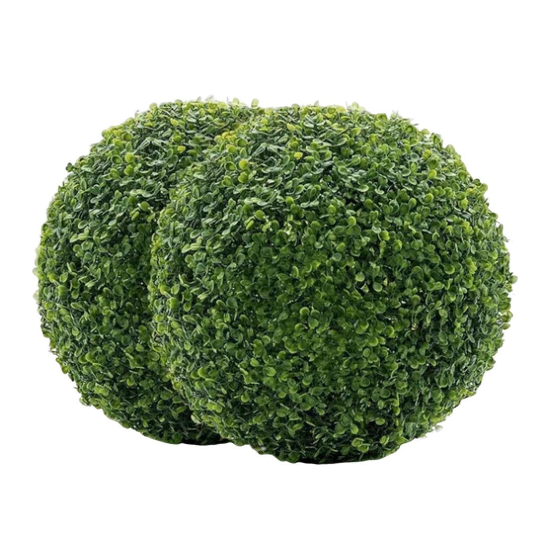 Generisch 2er Set Künstliche Buchsbaum-Kugeln Ø25cm - Formschnitt Deko für Garten & Balkon - UV-best