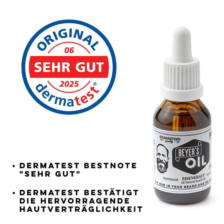 Beyer's Oil Bartöl Eisenkraut 30ml - 100% natürlich - Macht den Bart weich Eisenkraut (Herb frisch)