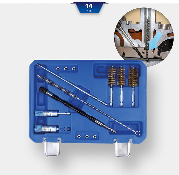 BRILLIANT TOOLS BT551380 Injektorsitz- und Schacht-Reinigungs-Satz, 14-tlg. [Powered by KS Tools]