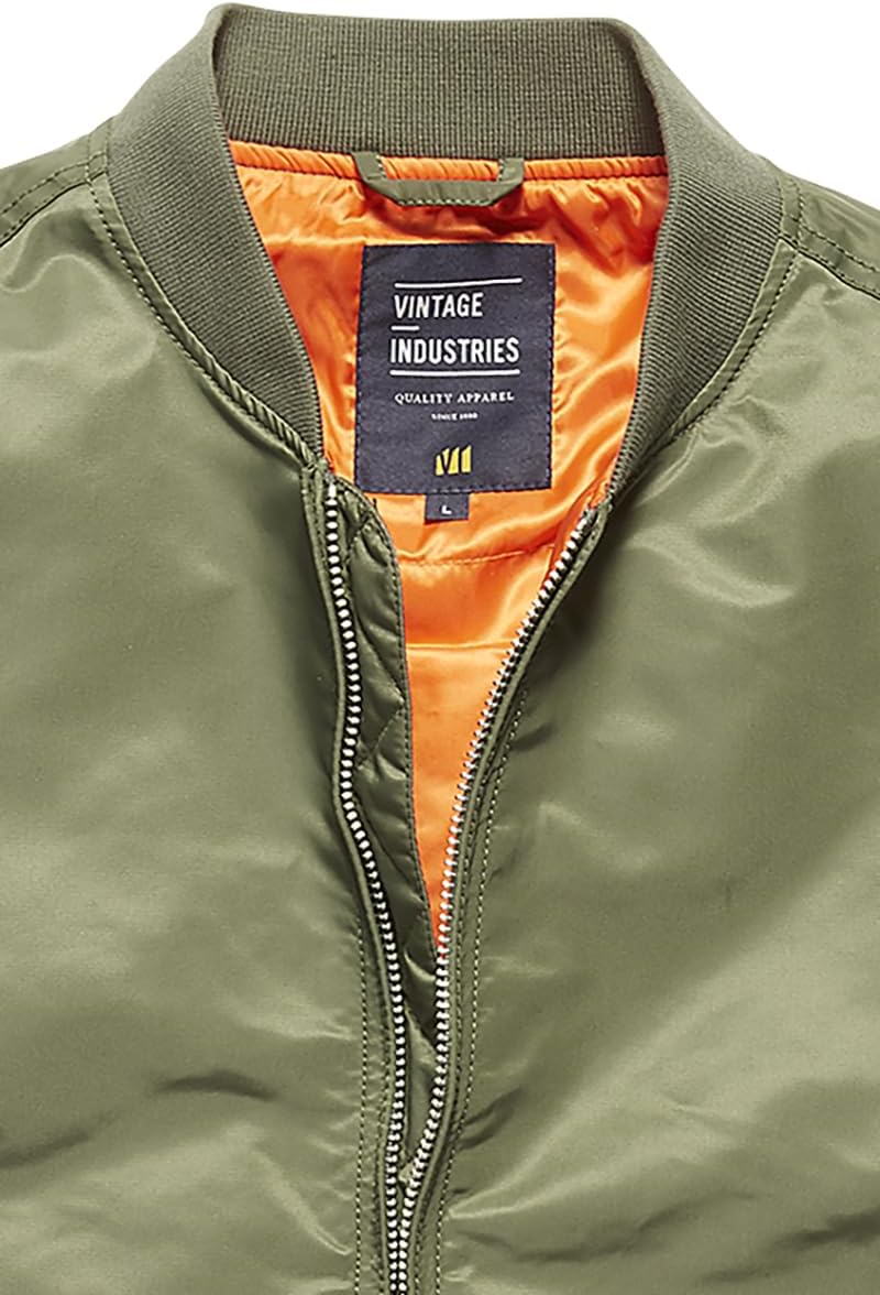 Vintage Industries Welder Jacket Männer Bomberjacke oliv M 100% Nylon Basics