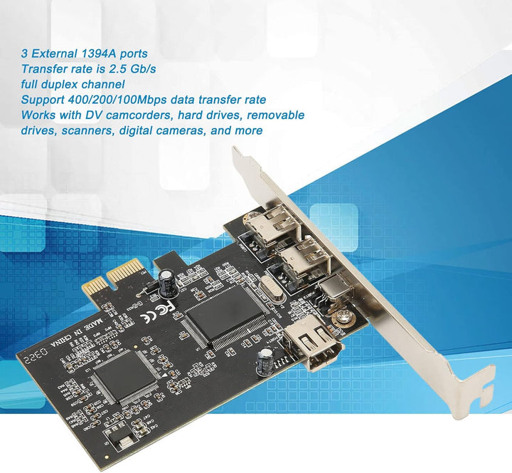 Bewinner PCIe Firewire Karte für 10, PCI E Firewire Controller Karte 4 Ports mit Low Profile Halteru