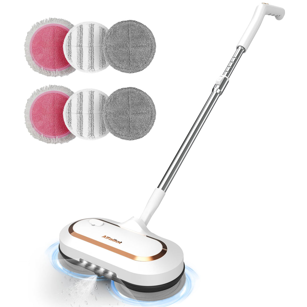 AlfaBot S2 Kabellos Elektrischer Mopp, bodenreiniger Spin Mop, Elektrischer Mop mit Sprühfunktion un