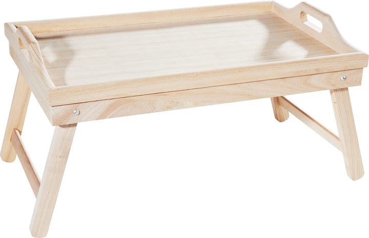 VBS Holz-Tablett für Frühstück im Bett Betttisch klappbare Beine 53 x 33 cm Serviertablett Sofatisch