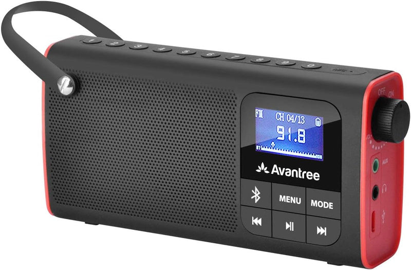 Avantree 3 in 1 Portable Tragbares FM Radio, Klein Mini Radio mit Bluetooth Lautsprecher, SD Card MP