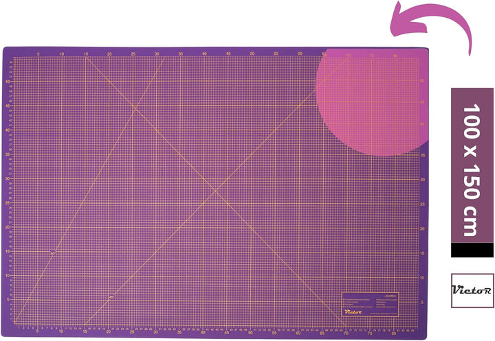 Schneidematte Violett Pink 100x150cm 3-lagig Schneidematte XXL selbstheilend - Bastelunterlage - Sch