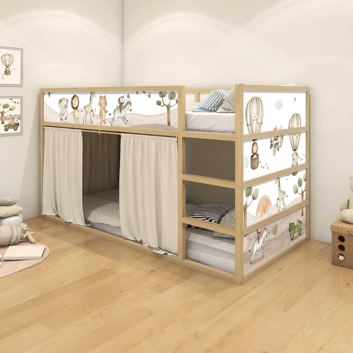 WANDKIND Aufkleber für IKEA KURA Kinderbett Hochbett Klebefolie Möbelfolie Sticker Kinderzimmer Safa